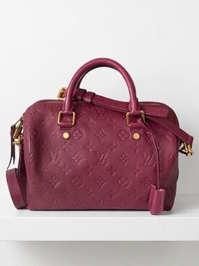 Louis Vuitton Aurore (Plum) Monogram Empreinte Satchel Bag Speedy 25 Bandolier